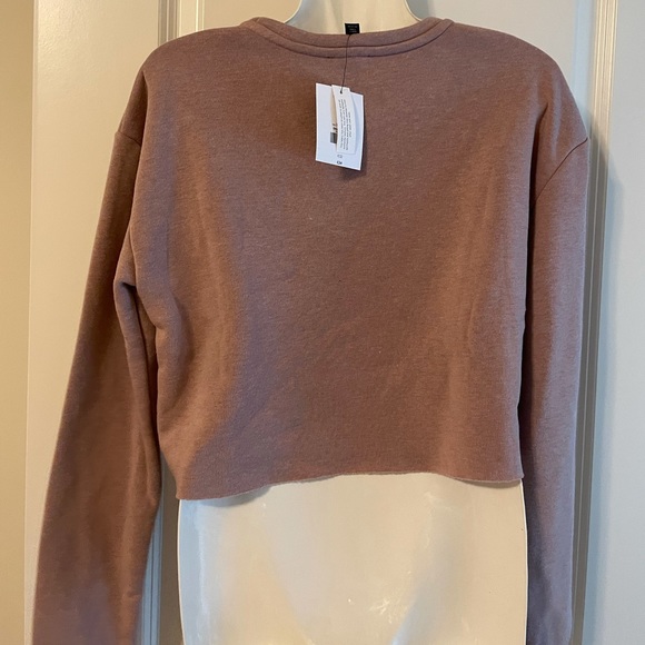 Topshop Promise Cropped Sweatshirt Mauve US2 - Picture 5 of 7